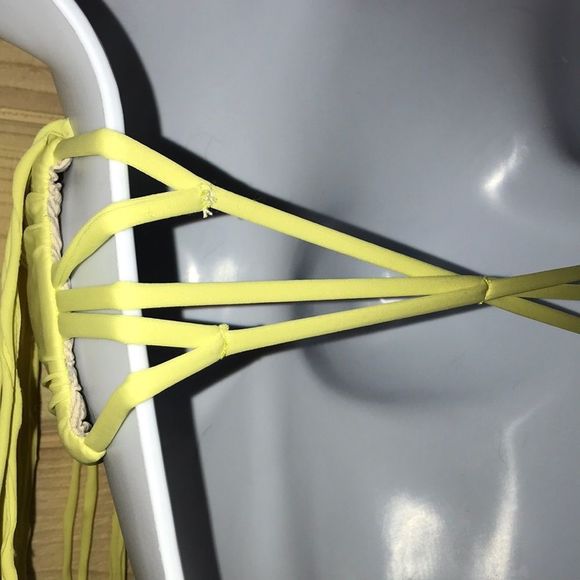 Acacia Fringe Bandeau Bikini Top‎ in Lemonade - Picture 6 of 9